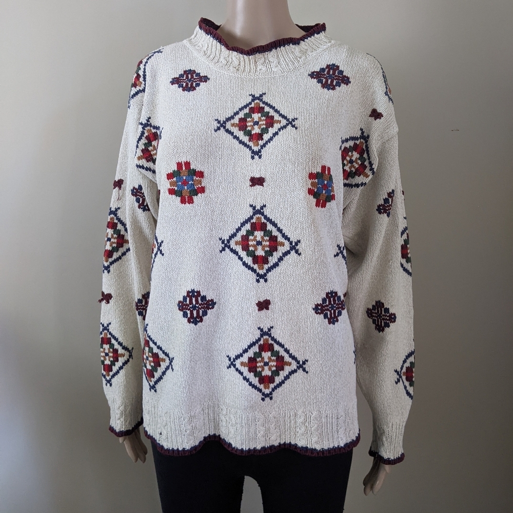 Vintage Willow Ridge silk knit sweater, men's small
